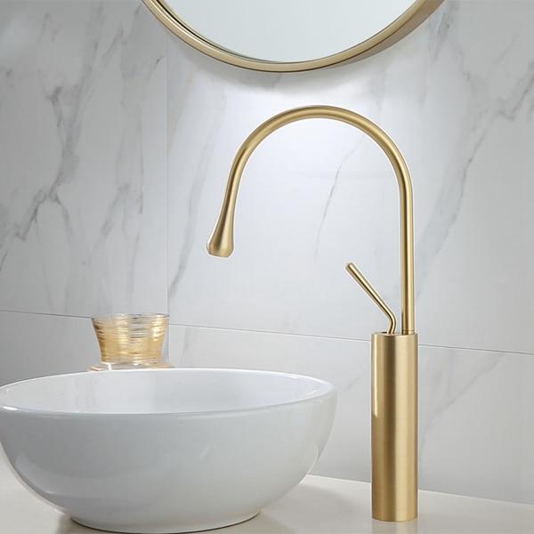 Raffeto - Brass Gooseneck Bathroom Faucet