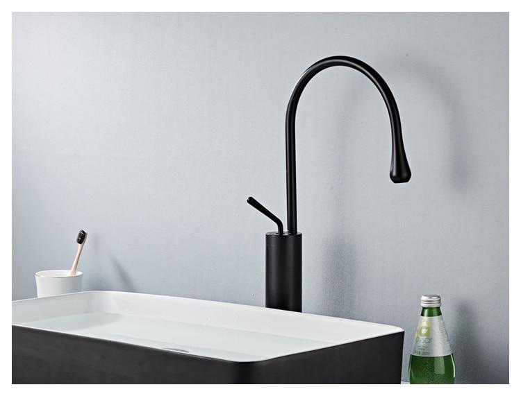 Raffeto - Brass Gooseneck Bathroom Faucet